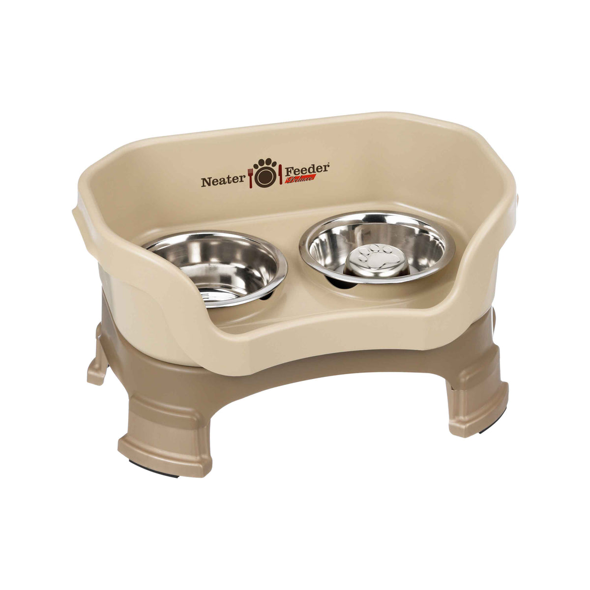 Elevated Slow Feeder Station for Dogs, Stainless Steel Bowl Set and Spill-Catching Basin in Three Sizes source image 84