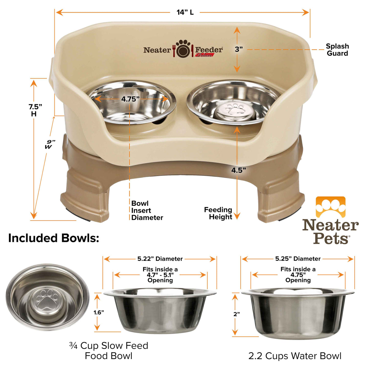 Elevated Slow Feeder Station for Dogs, Stainless Steel Bowl Set and Spill-Catching Basin in Three Sizes source image 86