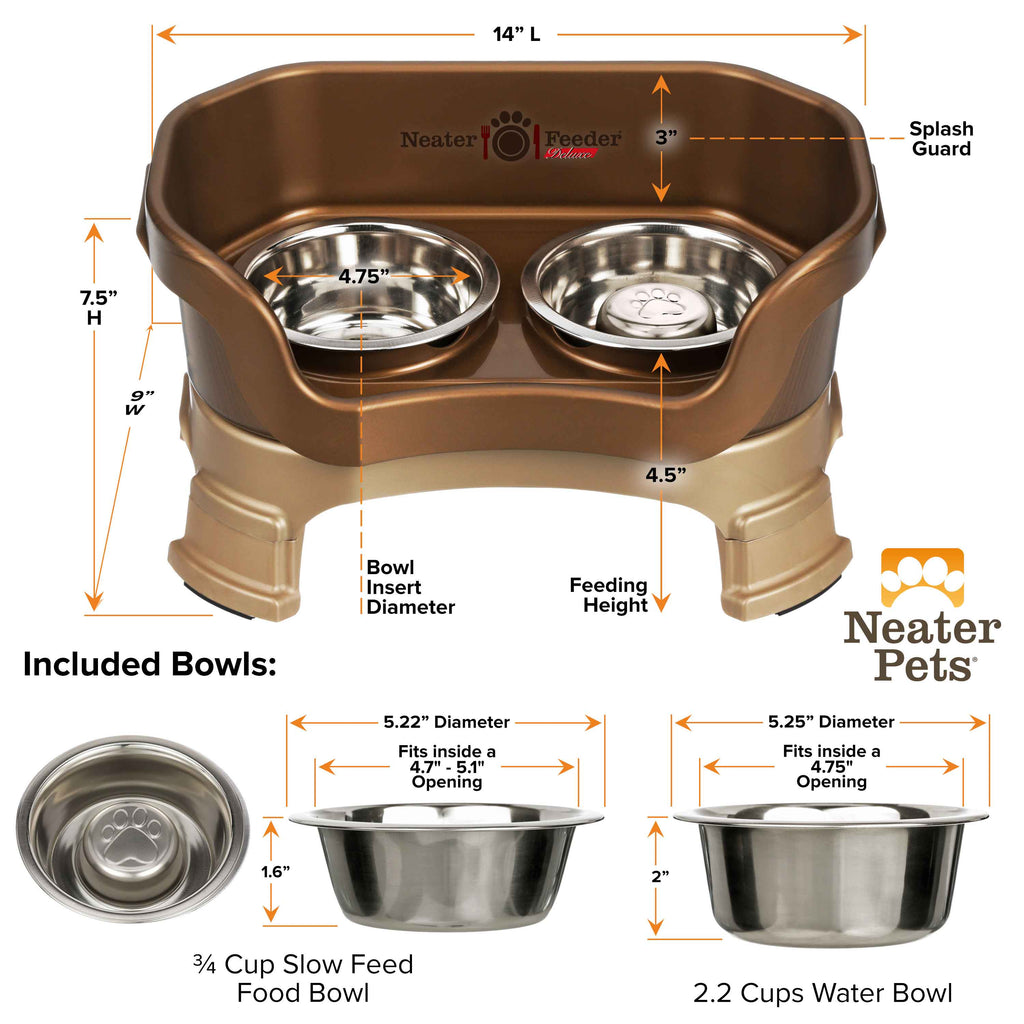 Elevated Slow Feeder Station for Dogs, Stainless Steel Bowl Set and Spill-Catching Basin in Three Sizes source image 89