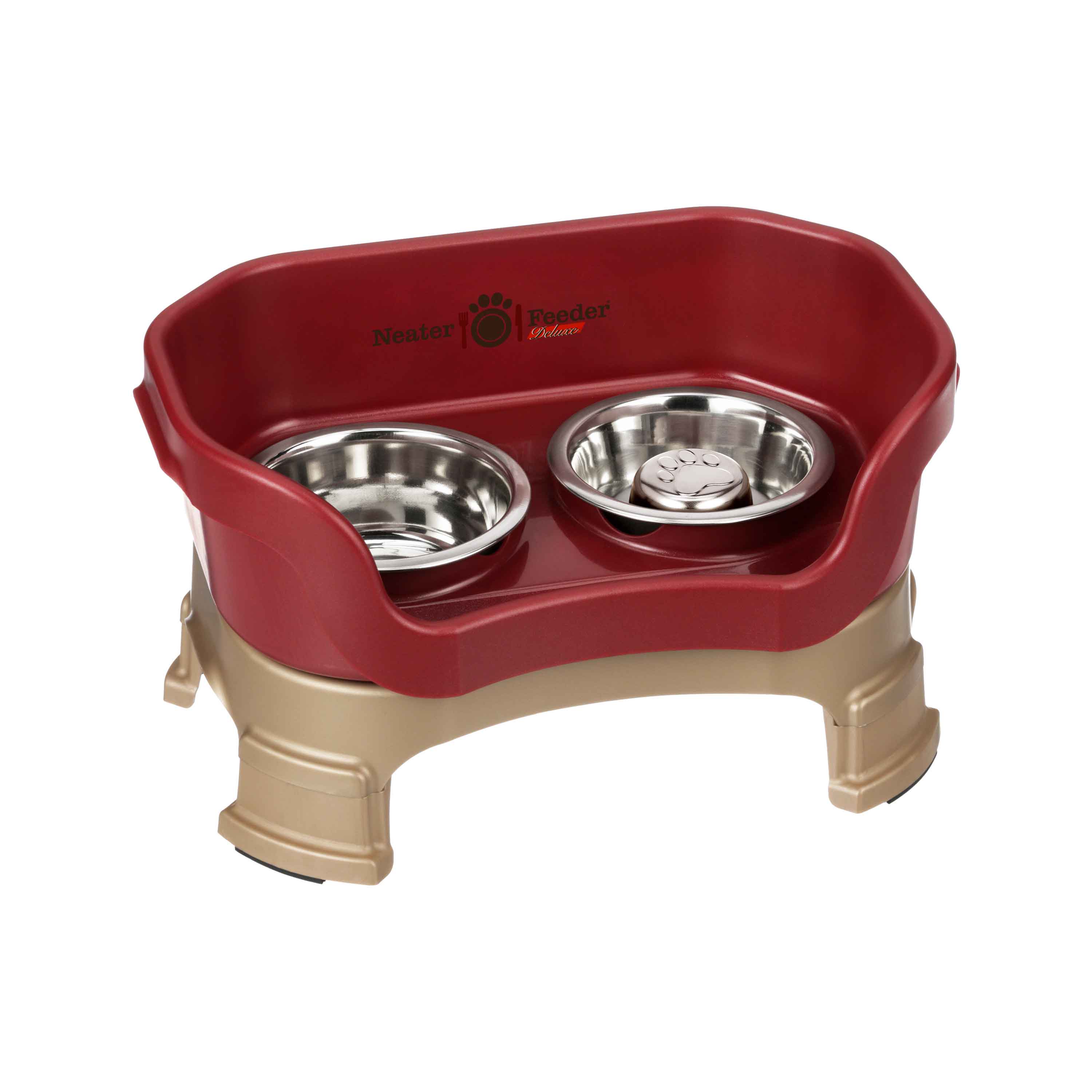 Elevated Slow Feeder Station for Dogs, Stainless Steel Bowl Set and Spill-Catching Basin in Three Sizes source image 90