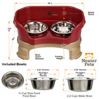 Elevated Slow Feeder Station for Dogs, Stainless Steel Bowl Set and Spill-Catching Basin in Three Sizes source image 92