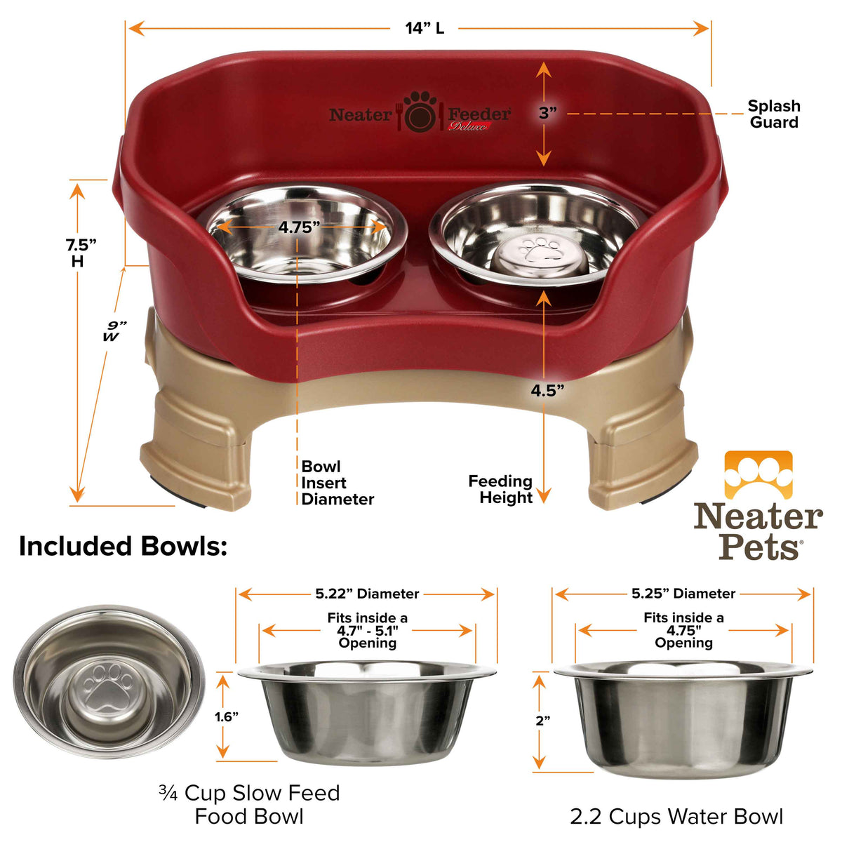 Elevated Slow Feeder Station for Dogs, Stainless Steel Bowl Set and Spill-Catching Basin in Three Sizes source image 92