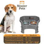 Elevated Slow Feeder Station for Dogs, Stainless Steel Bowl Set and Spill-Catching Basin in Three Sizes source image 94
