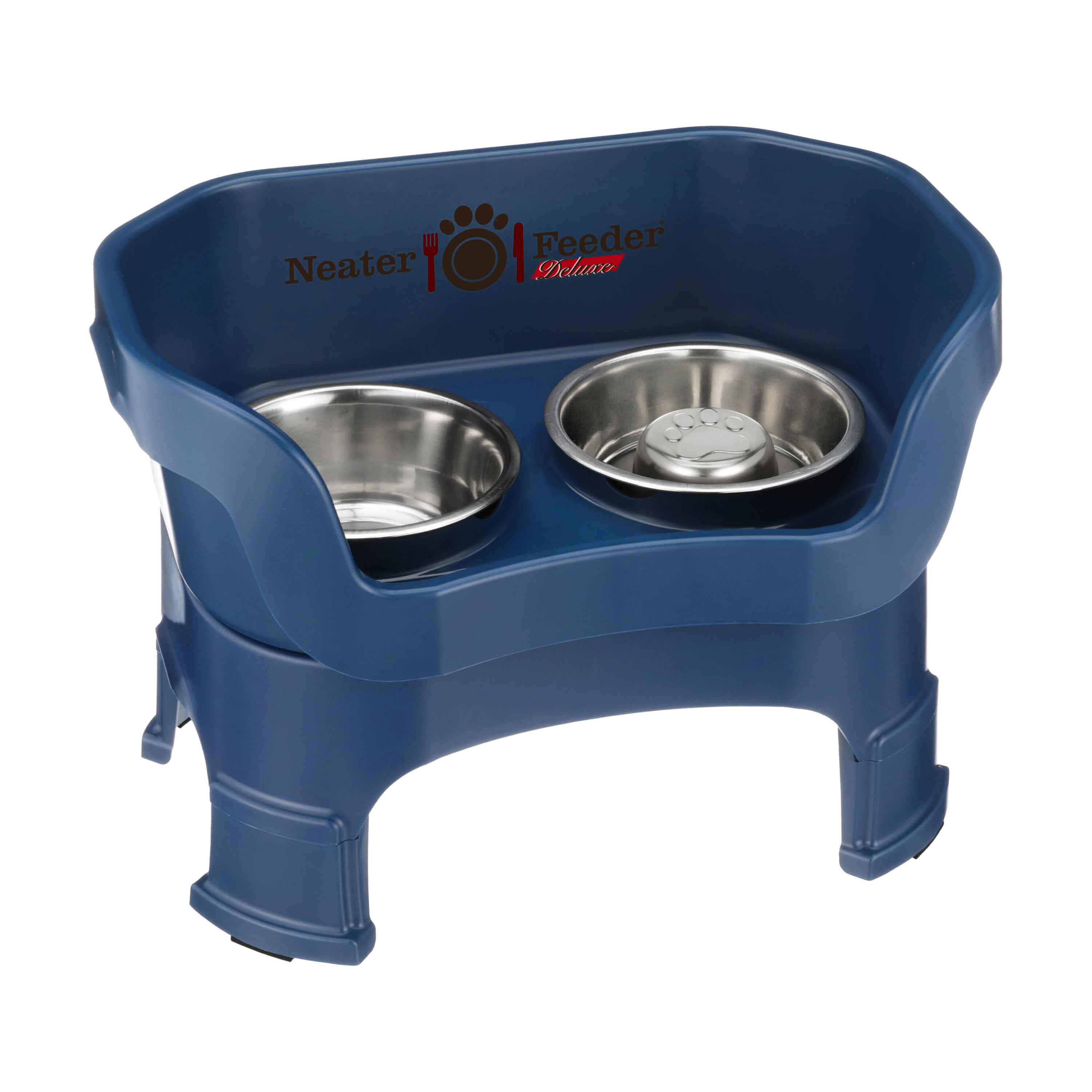 Elevated Slow Feeder Station for Dogs, Stainless Steel Bowl Set and Spill-Catching Basin in Three Sizes source image 96