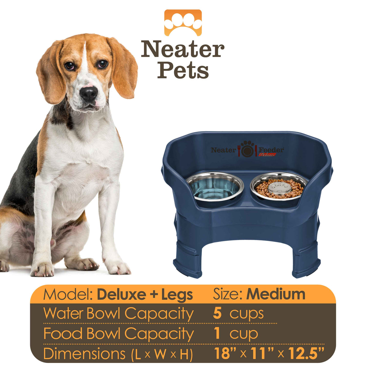 Elevated Slow Feeder Station for Dogs, Stainless Steel Bowl Set and Spill-Catching Basin in Three Sizes source image 97
