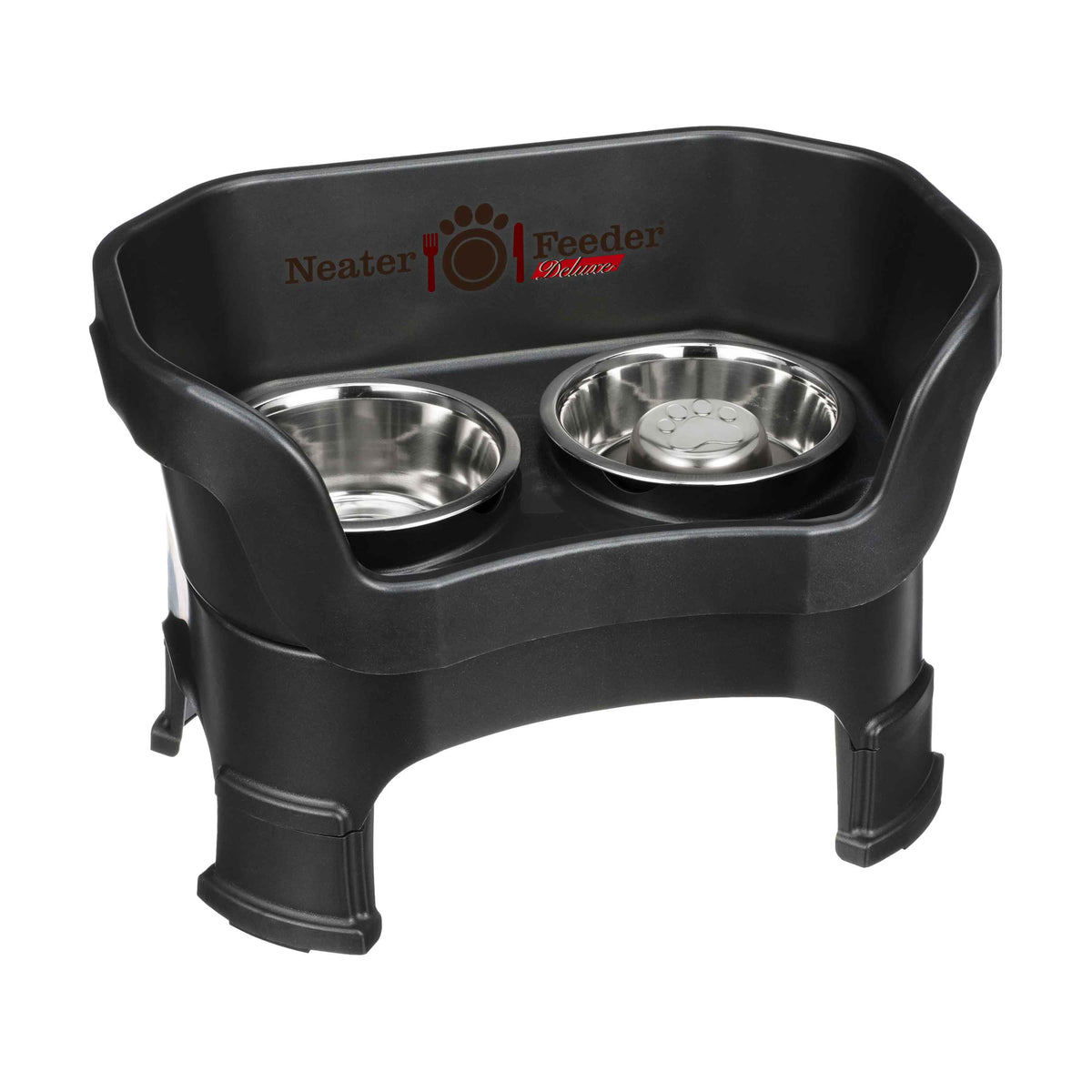 Elevated Slow Feeder Station for Dogs, Stainless Steel Bowl Set and Spill-Catching Basin in Three Sizes source image 99