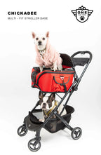 Pet Stroller Base for Detachable Carriers: Compact Folding Frame, Quick-Release Rack and Storage Hooks
