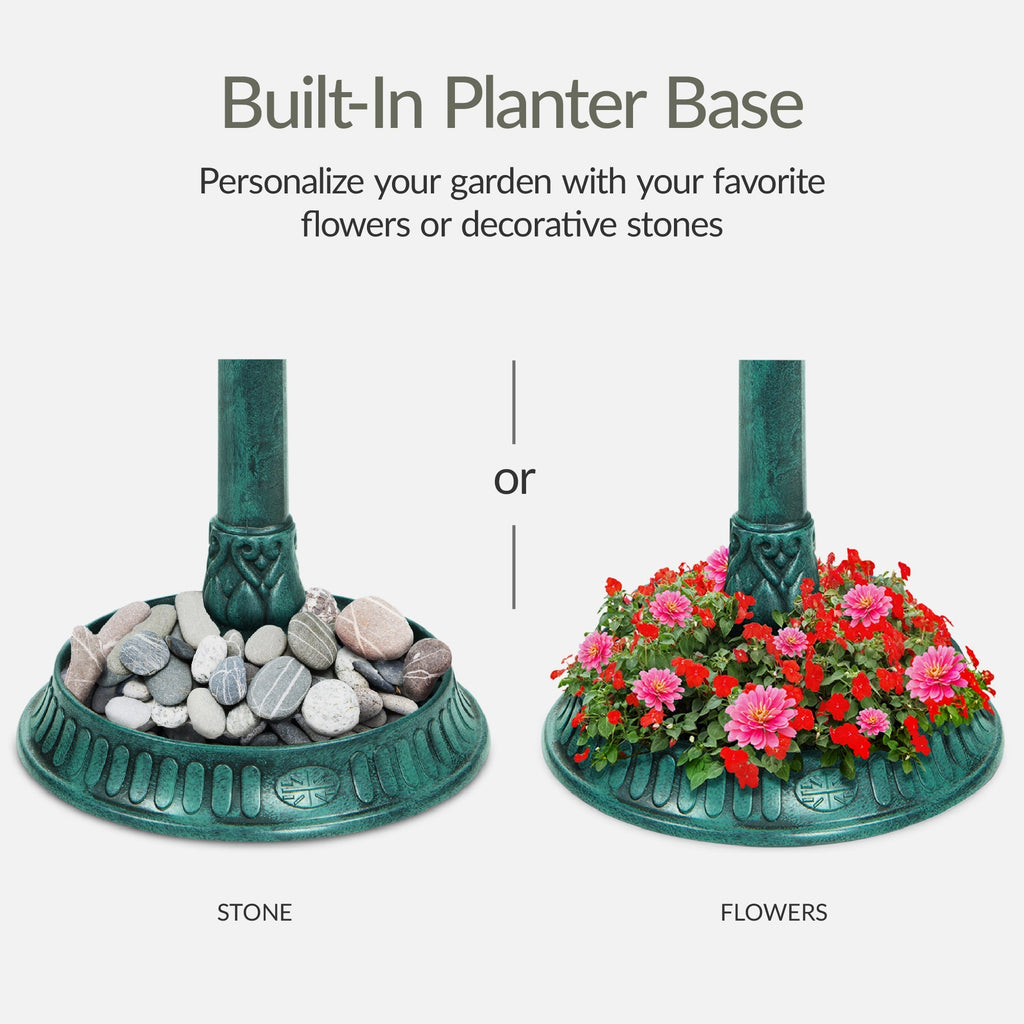 Solar Lighted Pedestal Bird Bath product image 26