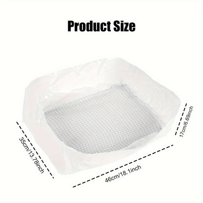 Cat Litter Filter Bags 10-Pack – Reusable Washable Mesh Sifting Bags for Litter Box, Quick-Clean Cat Litter Strainer Net, Easy Scooping Accessory for Indoor Cats, 47x36x17cm