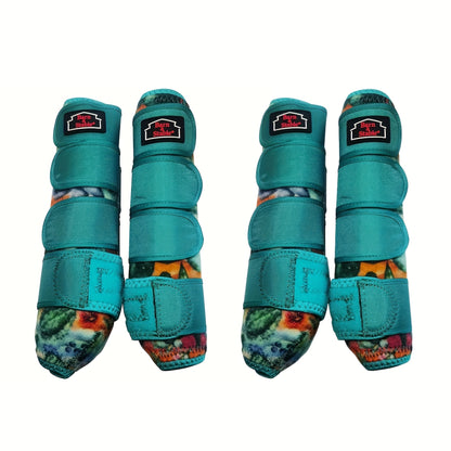 Horse Leg Wraps & Sports Boots – Ultra-Breathable Impact-Resistant Protective Boots for Front & Rear Legs, Endurance Training, 5 Patterns, Small Medium Large, Single & 2-Pair Sets