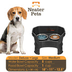 Elevated Slow Feeder Station for Dogs, Stainless Steel Bowl Set and Spill-Catching Basin in Three Sizes source image 100