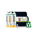 Pawprint Oxygen kit for dogs with oxygen canisters, carrying case, and accessories on a white background. For dogs 0-11lbs.