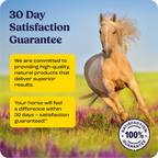 Muscle Relief Gel for horses with 30-day satisfaction guarantee.