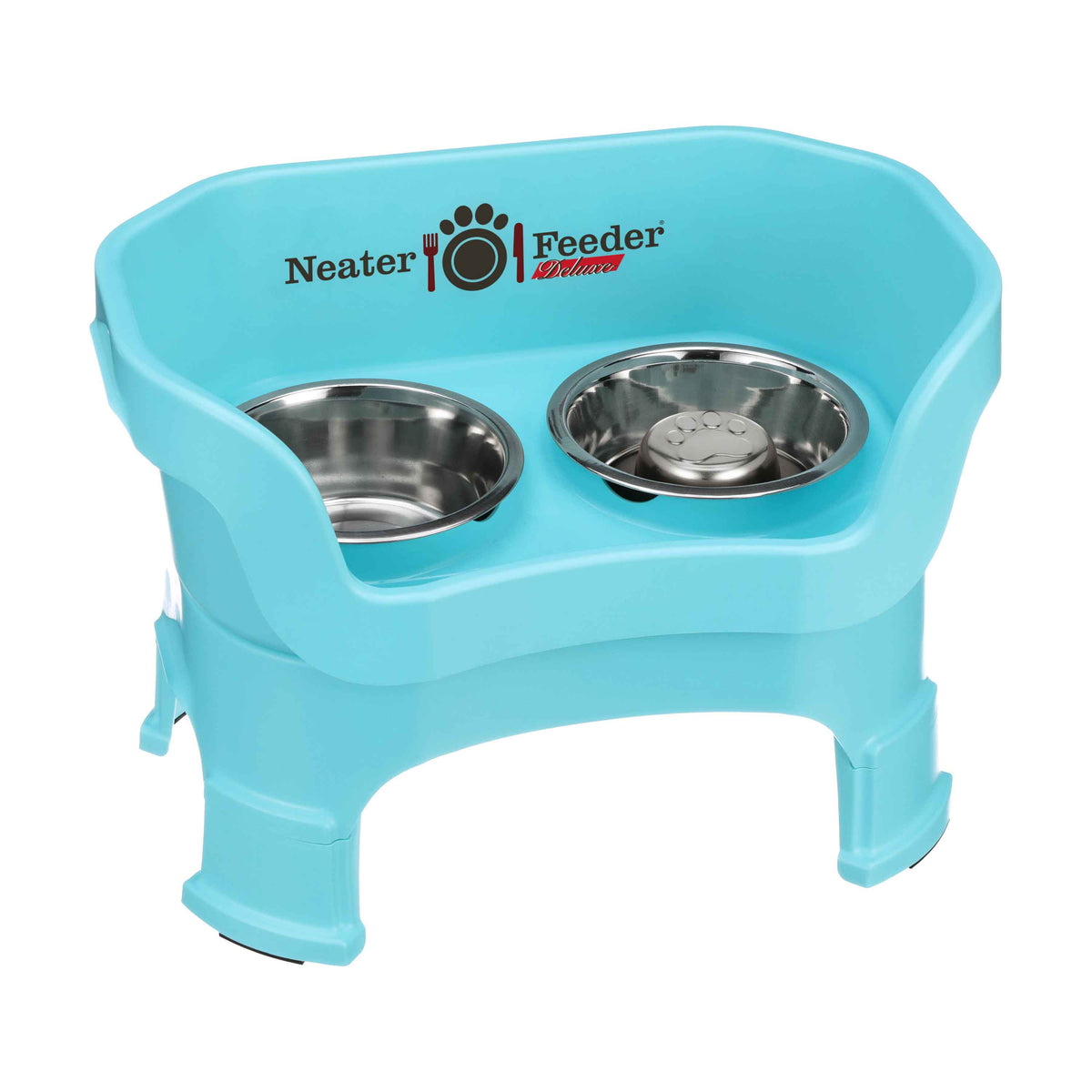 Elevated Slow Feeder Station for Dogs, Stainless Steel Bowl Set and Spill-Catching Basin in Three Sizes source image 102