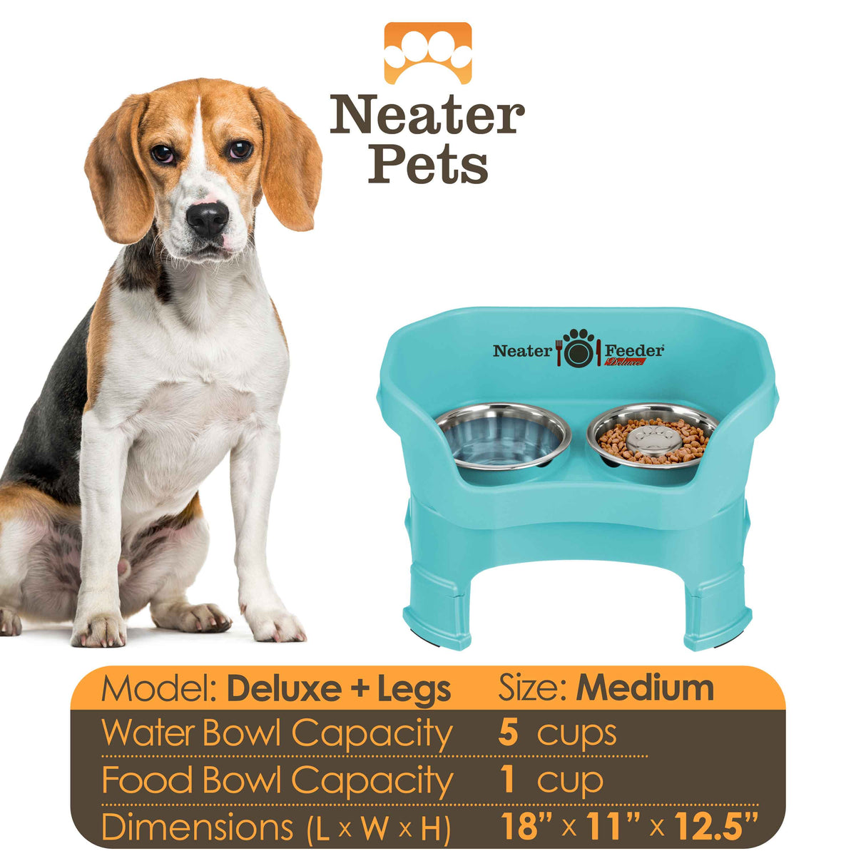 Elevated Slow Feeder Station for Dogs, Stainless Steel Bowl Set and Spill-Catching Basin in Three Sizes source image 103