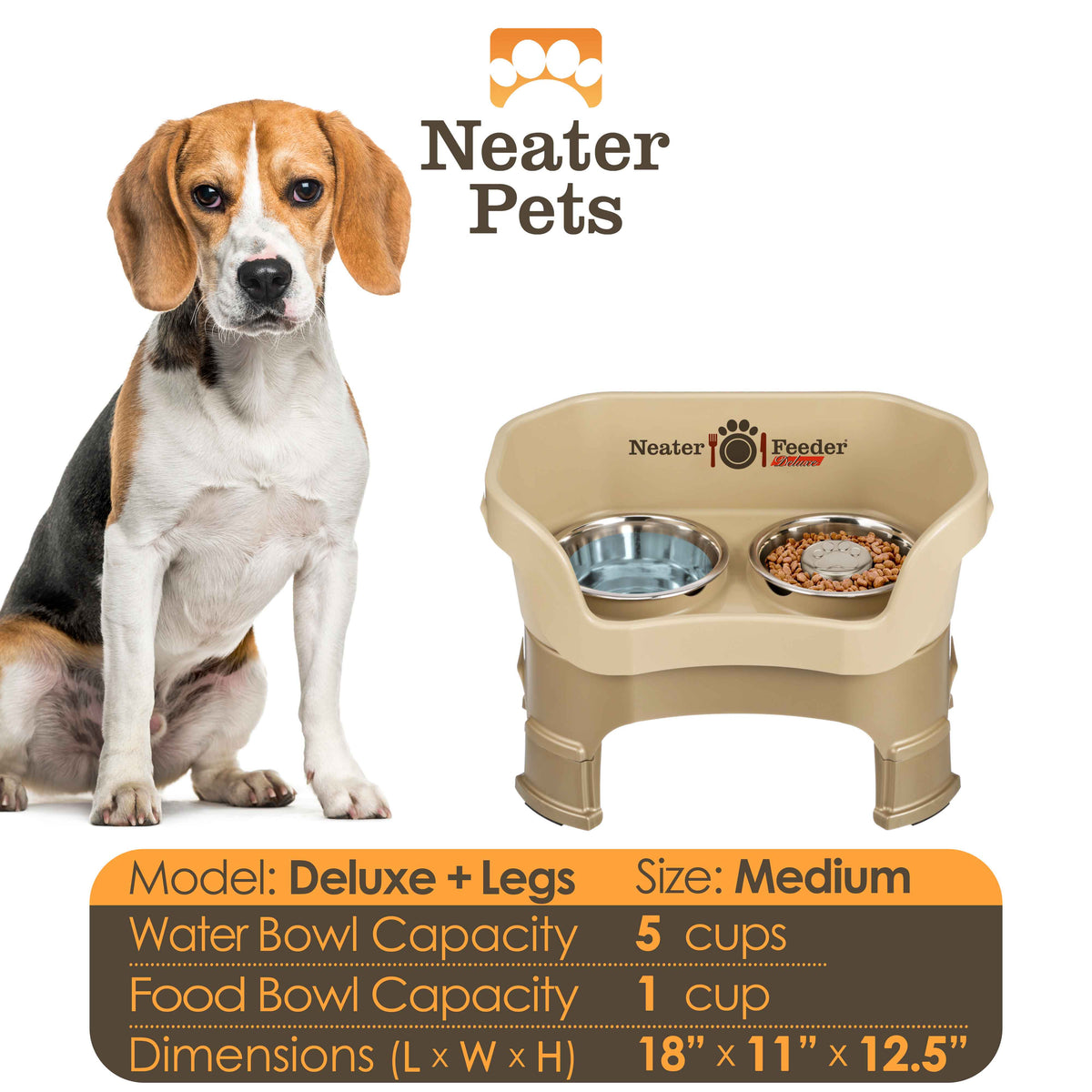 Elevated Slow Feeder Station for Dogs, Stainless Steel Bowl Set and Spill-Catching Basin in Three Sizes source image 106
