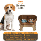 Elevated Slow Feeder Station for Dogs, Stainless Steel Bowl Set and Spill-Catching Basin in Three Sizes source image 109