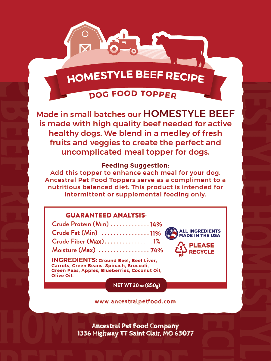 Lightly Cooked Beef Dog Meal Topper product image 1