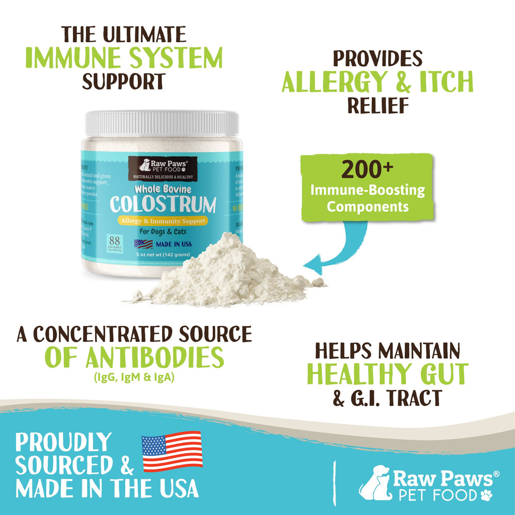 Bovine Colostrum Supplement Powder for Dogs & Cats, 5 oz: Easy Protein Support for Everyday Feeding