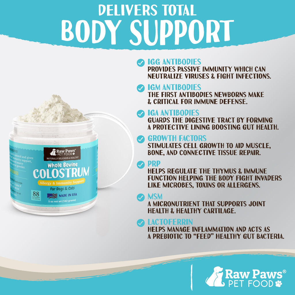 Bovine Colostrum Supplement Powder for Dogs & Cats, 5 oz: Easy Protein Support for Everyday Feeding