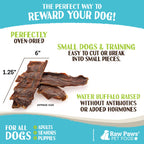 Dog Treats: Water Buffalo Jerky Strips, 16 oz Grain-Free Single-Ingredient Snack for Everyday Rewarding