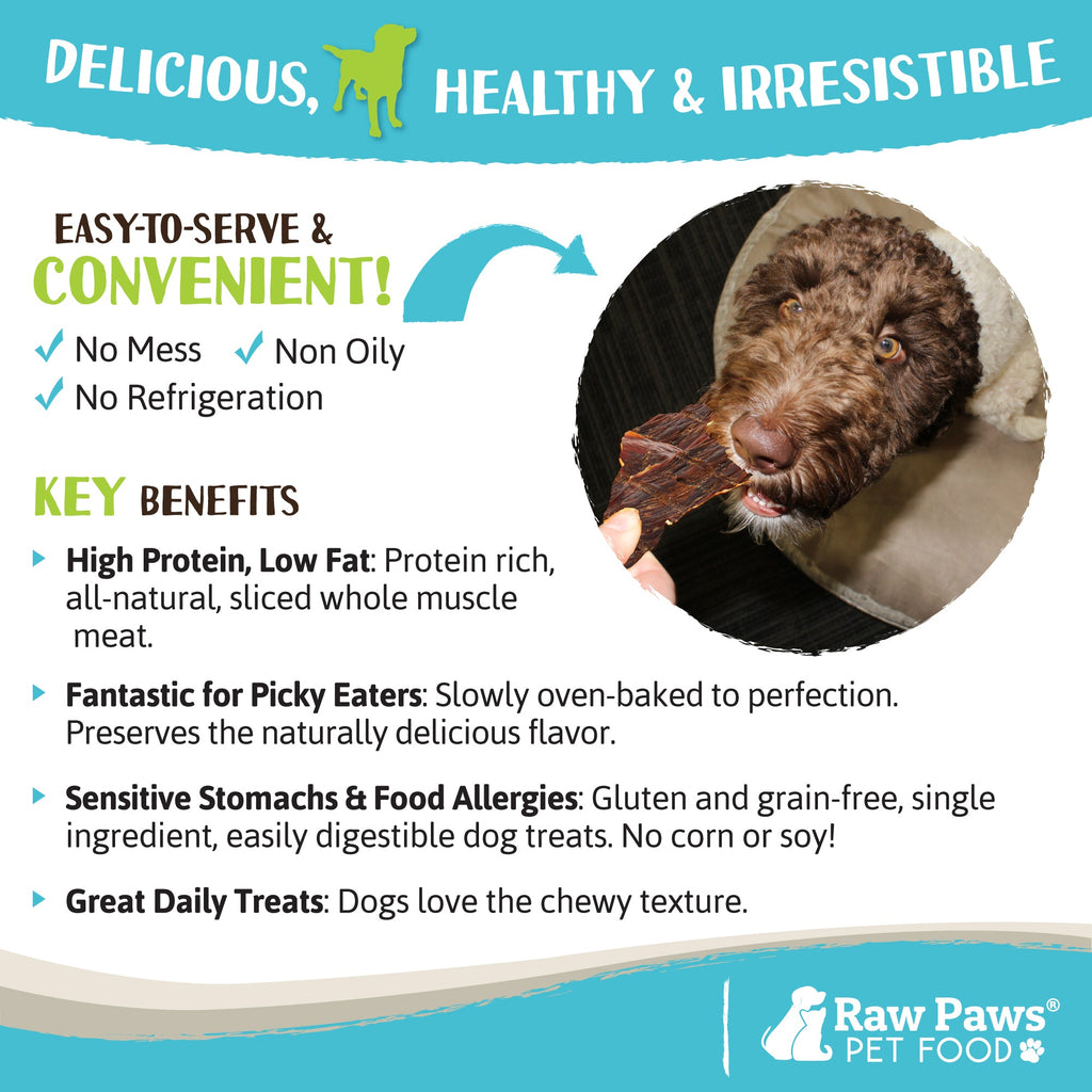 Dog Treats: Water Buffalo Jerky Strips, 16 oz Grain-Free Single-Ingredient Snack for Everyday Rewarding