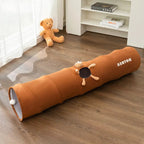 Cat Tunnel Toy for Curious Cats, Foldable Play Tunnel with Peephole and Hanging Plush Ball for Daily Play