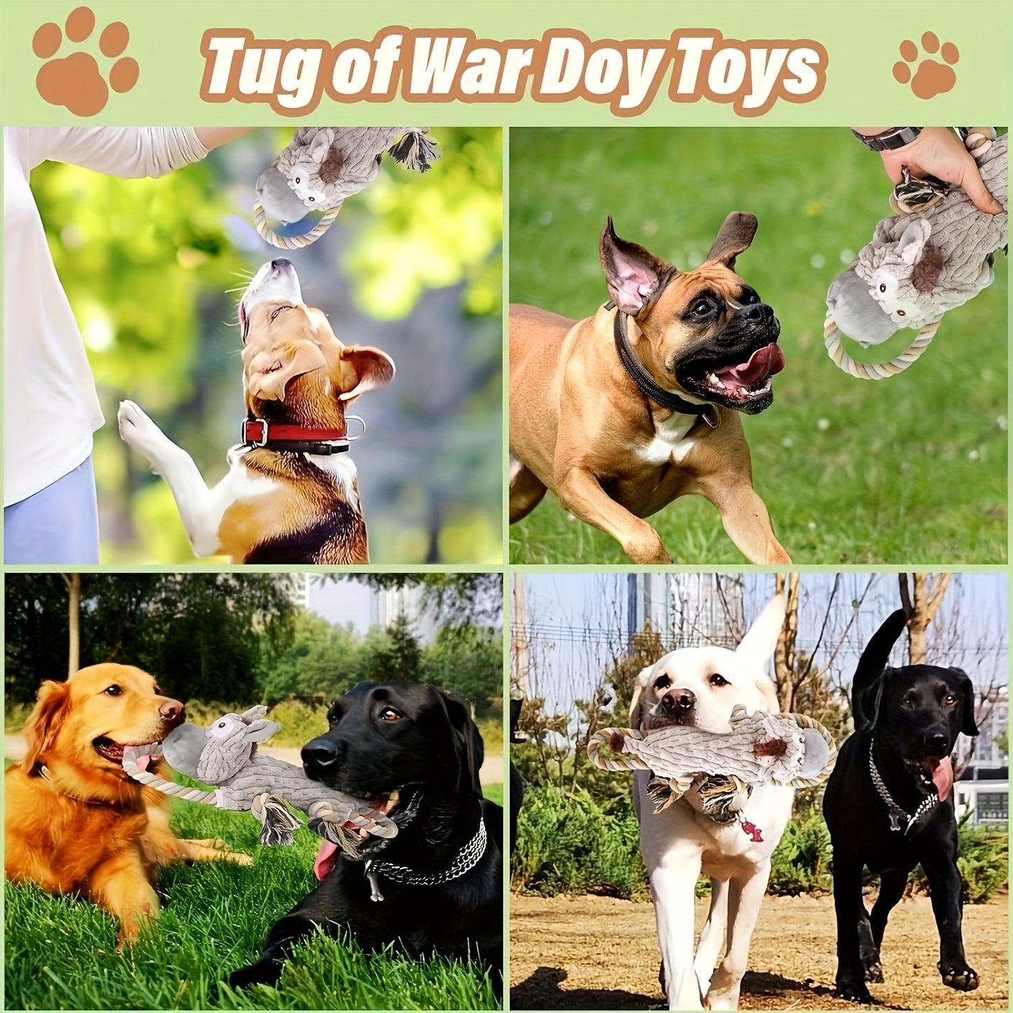 Dog Chew Toy Donkey Plush Squeaky Stretch Toy for Dogs - Durable Soft Stuffed Animal Chew Toy for Small Medium Large Dogs, Textured Spike Design, No Batteries Needed