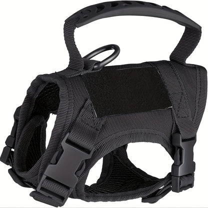 Cat Tactical Vest Harness Adjustable 600D Chest Strap for Cats & Puppies - Escape-Proof Training Vest Harness in Black Khaki Red Rose Red Mineral Green & Mixed Colors