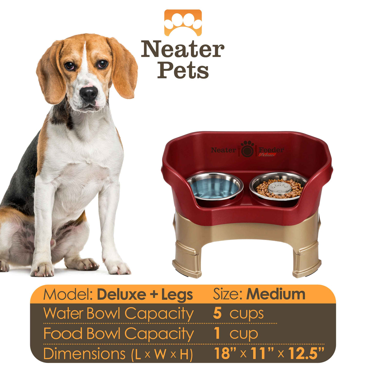 Elevated Slow Feeder Station for Dogs, Stainless Steel Bowl Set and Spill-Catching Basin in Three Sizes source image 112