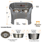 Elevated Slow Feeder Station for Dogs, Stainless Steel Bowl Set and Spill-Catching Basin in Three Sizes source image 116