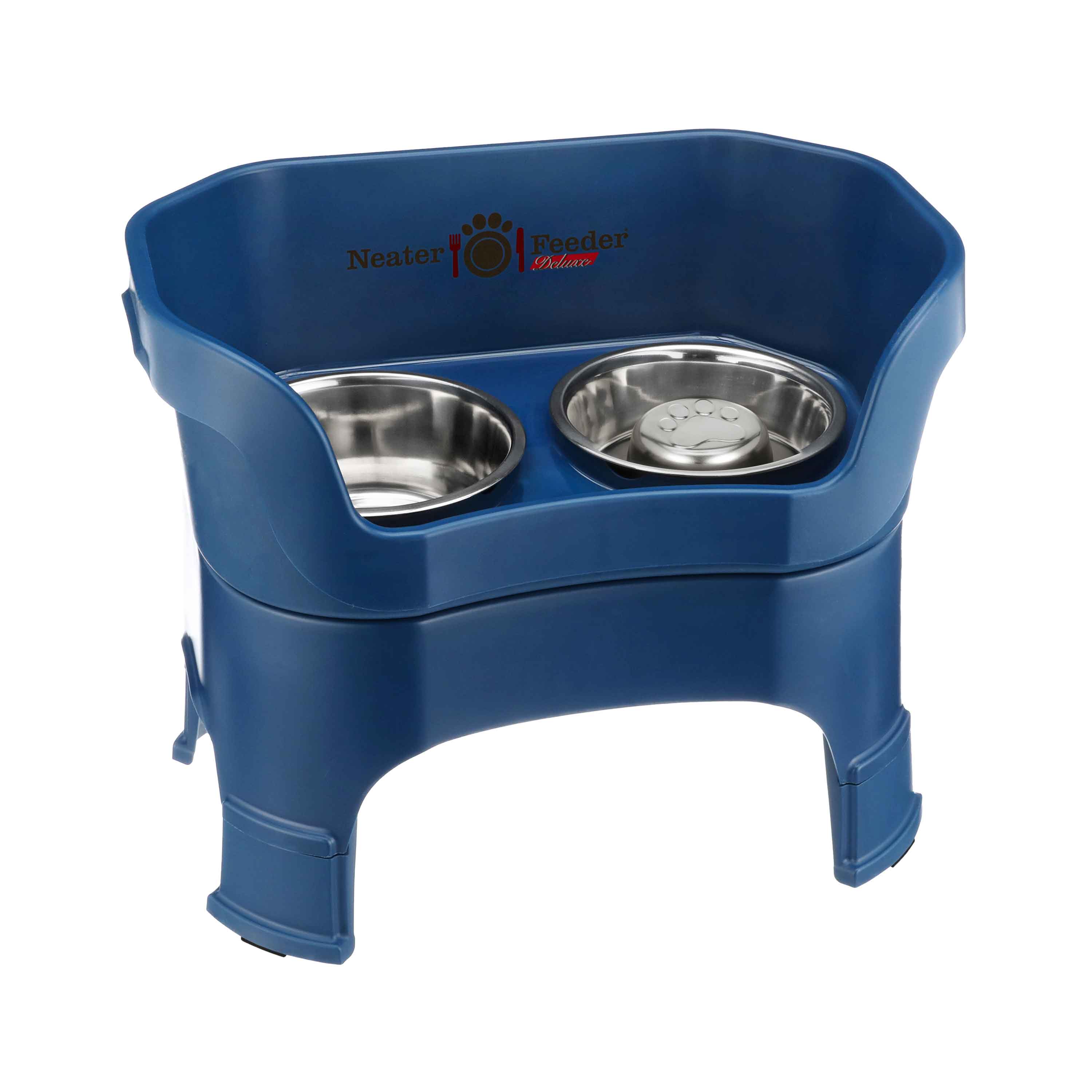 Elevated Slow Feeder Station for Dogs, Stainless Steel Bowl Set and Spill-Catching Basin in Three Sizes source image 117
