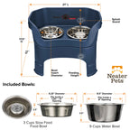 Elevated Slow Feeder Station for Dogs, Stainless Steel Bowl Set and Spill-Catching Basin in Three Sizes source image 119