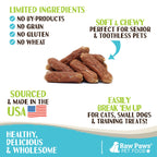 Soft Treats for Dogs & Cats: Grain-Free Beef Sausage Rewards for Training and Everyday Treat Time, 6 oz