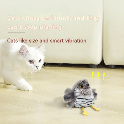 Flapping Bird Cat Toy with Realistic Chirping Sound - USB Rechargeable Interactive Plush Toy for Indoor Cats & Kittens, Smart Teaser for Exercise Enrichment & Boredom Relief