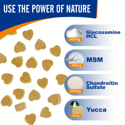 Dog Glucosamine Joint Supplement Chews 120ct | Chicken Flavor Soft Chews with Glucosamine, Chondroitin, MSM & Vitamins for Hip & Joint Health, Mobility Support for Dogs of All Sizes & Ages
