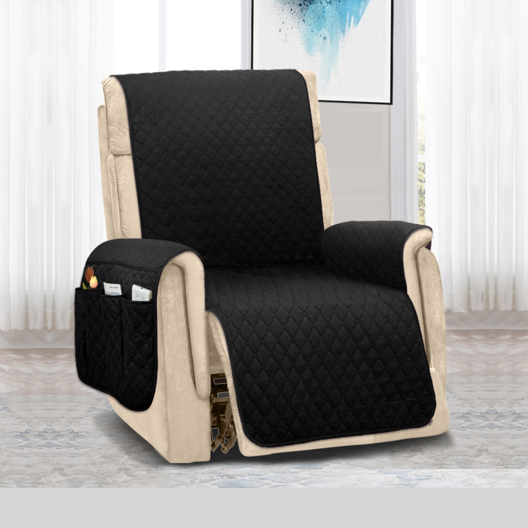 Dog Furniture Protector Cover Black / Dark Gray / Recliner (30 IN X 51 IN X 18 IN)