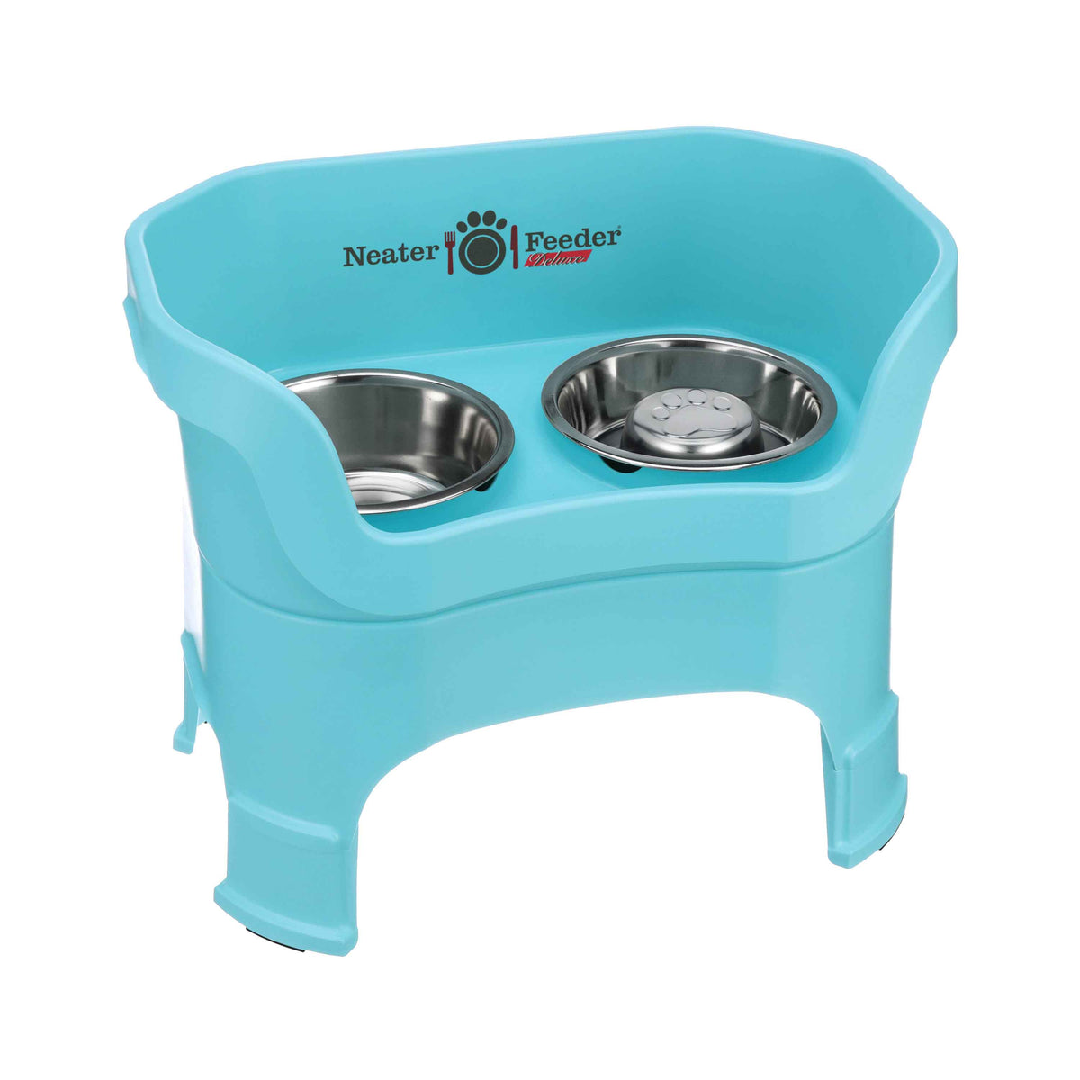 Elevated Slow Feeder Station for Dogs, Stainless Steel Bowl Set and Spill-Catching Basin in Three Sizes source image 123