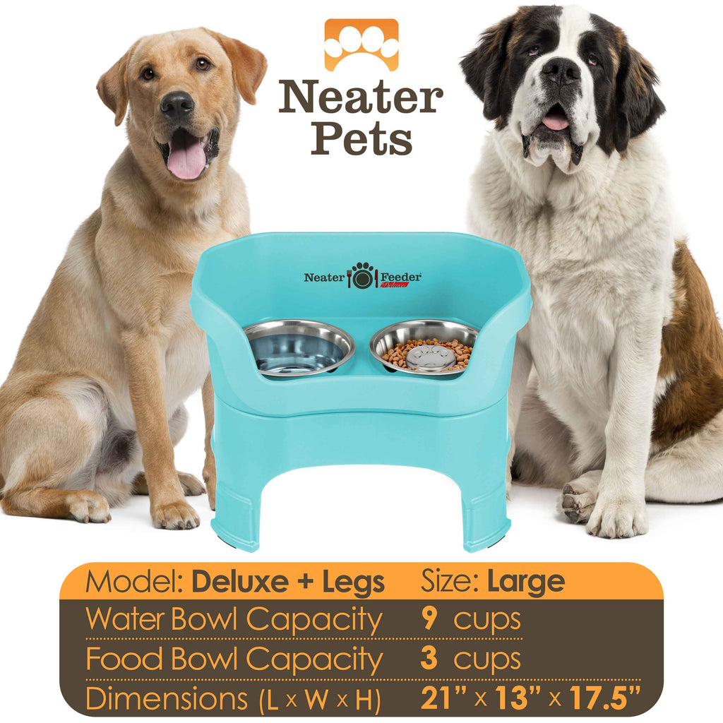 Elevated Slow Feeder Station for Dogs, Stainless Steel Bowl Set and Spill-Catching Basin in Three Sizes source image 124