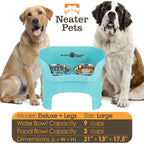 Elevated Slow Feeder Station for Dogs, Stainless Steel Bowl Set and Spill-Catching Basin in Three Sizes source image 124