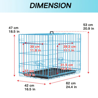 Dog Crate Foldable Metal Wire Dog Cage with Divider Panel & Leak-Proof Tray – Indoor Outdoor Dog Kennel for Small Medium Dogs, Rabbits & Small Animals, Multiple Sizes & Colors