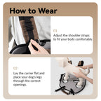 Dog Carrier Backpack for Cool, Comfortable Walks, Travel and Hiking with Four-Leg-Out Airflow
