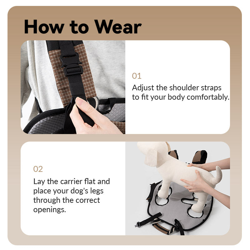 Dog Carrier Backpack for Cool, Comfortable Walks, Travel and Hiking with Four-Leg-Out Airflow