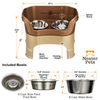 Elevated Slow Feeder Station for Dogs, Stainless Steel Bowl Set and Spill-Catching Basin in Three Sizes source image 131