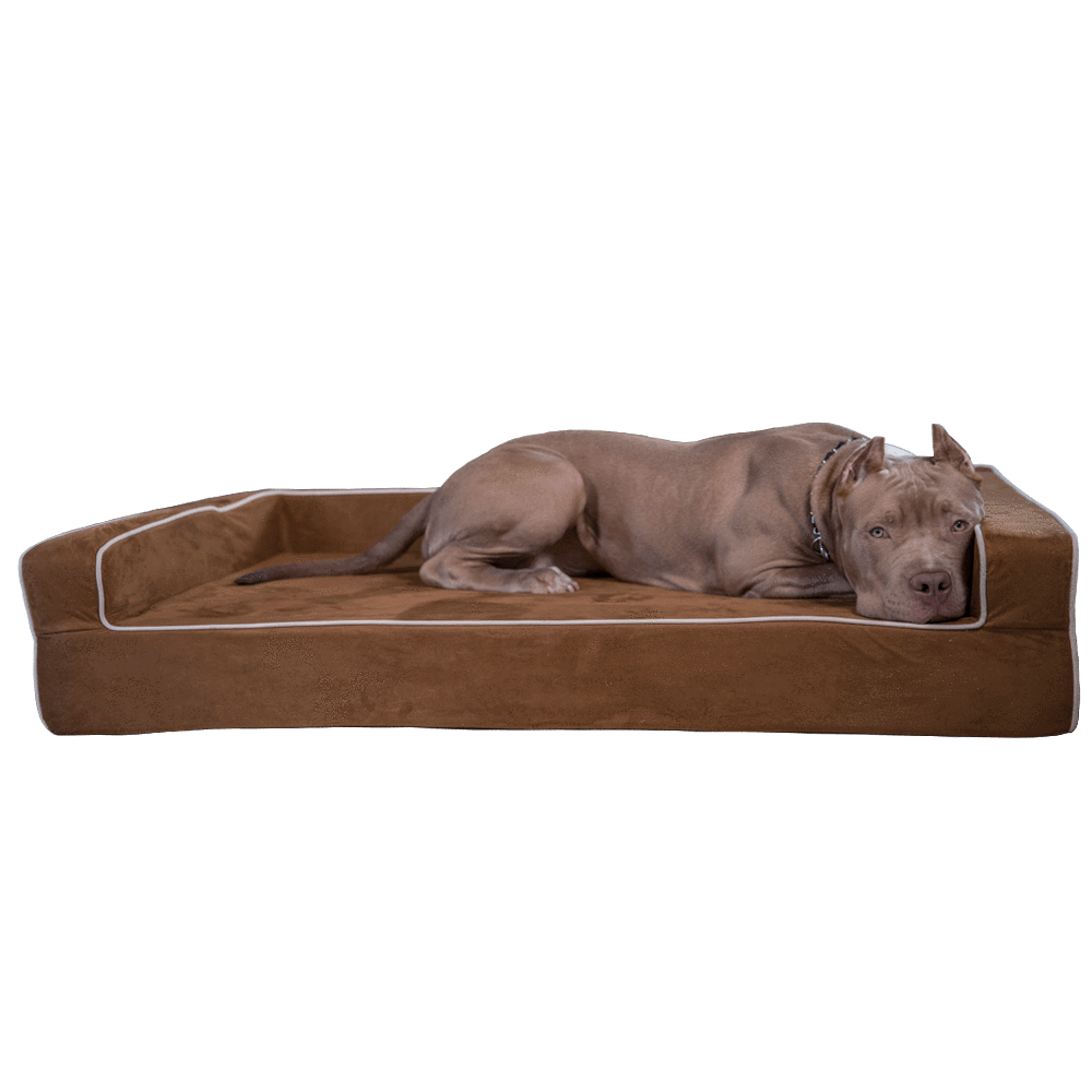 Three-Sided Orthopedic Bolster Dog Bed, Medium $159.99 - 34"x22"x4" / Chocolate