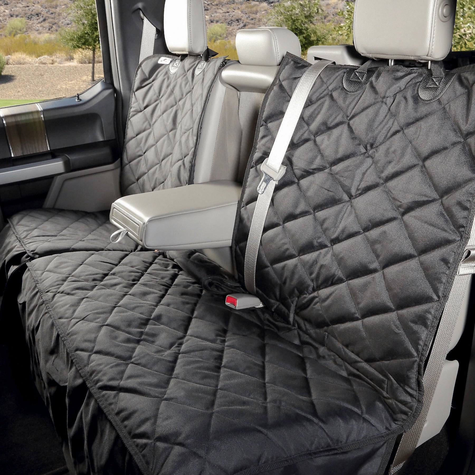4Knines Crew Cab Cover middle armrest and middle seatbelt