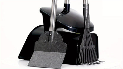 Dog Pooper Scooper with Long Handle & Swivel Bin - Heavy Duty Rake Spade Set, 40 Waste Bags Included, Pet Waste Removal for Yard Grass Gravel