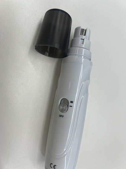 Electric Pet Nail Grinder 2-Speed 3-Port - Rechargeable Quiet Dog Cat Nail Trimmer with 3 Hour Battery Life, Painless Paw Nail Polisher for Small Medium Large Dogs All Breeds, White