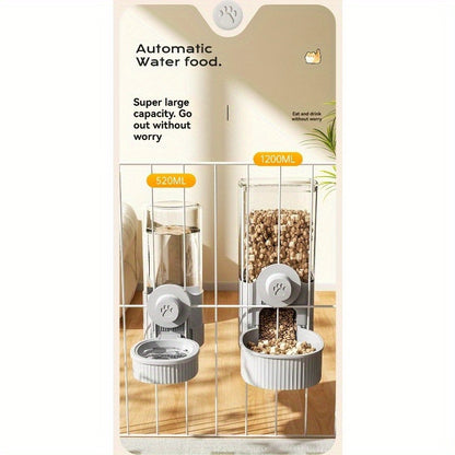 Hanging Cage Pet Water Dispenser & Automatic Feeder – No-Drip Gravity Feed Bowl for Rabbits, Guinea Pigs, Hamsters & Small Animals | Cage-Mount Design, Easy Refill