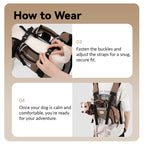 Dog Carrier Backpack for Cool, Comfortable Walks, Travel and Hiking with Four-Leg-Out Airflow